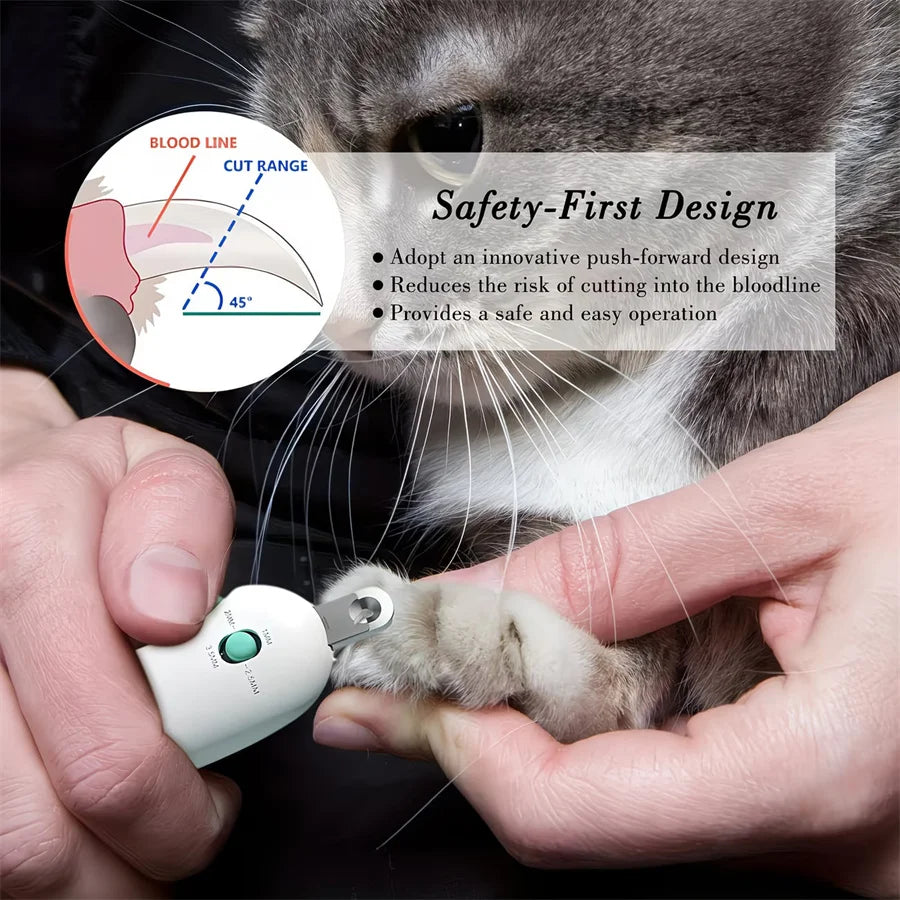 PawGlow Precision LED Pet Nail Trimmer – Safe & Ergonomic Grooming Clipper with Dual Light Modes