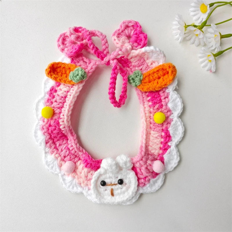 CozyFruit Handmade Knitted Neck Collar – Cute Accessories for Cats and Dogs