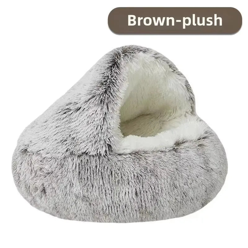 Cozy Cuddle Plush Nest: 2-in-1 Cat & Puppy Bed for Ultimate Warmth