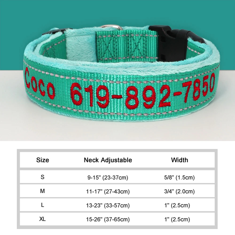 GuardGlow Personalized Embroidered Reflective Dog Collar – Premium Padded Night Safety for All Breeds