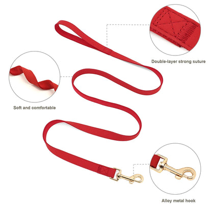 Personalized Leather Dog Collar & Harness Set with Custom ID – Perfect Fit for Every Dog