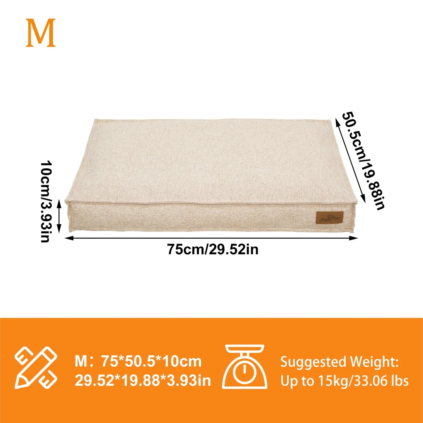 CozyCrate Orthopedic Linen Dog Bed Pad – Ultra-Soft Removable Washable Kennel Mat