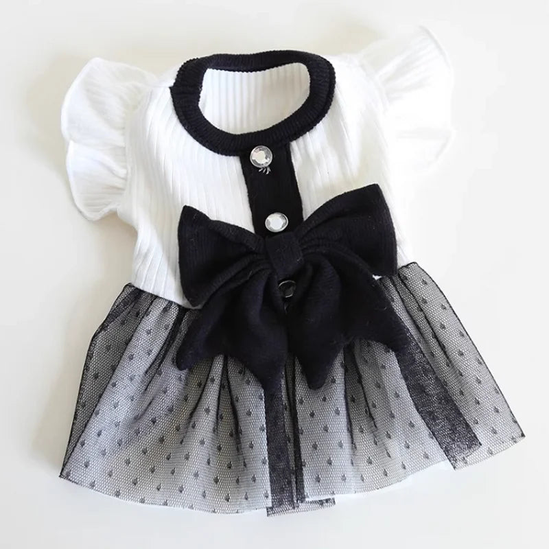 LuxePaws Striped Princess Dress – Chic Summer Vest Skirt for Small Dogs