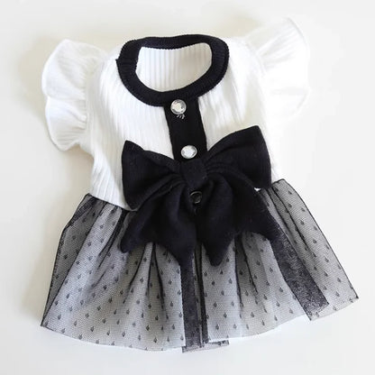 LuxePaws Striped Princess Dress – Chic Summer Vest Skirt for Small Dogs