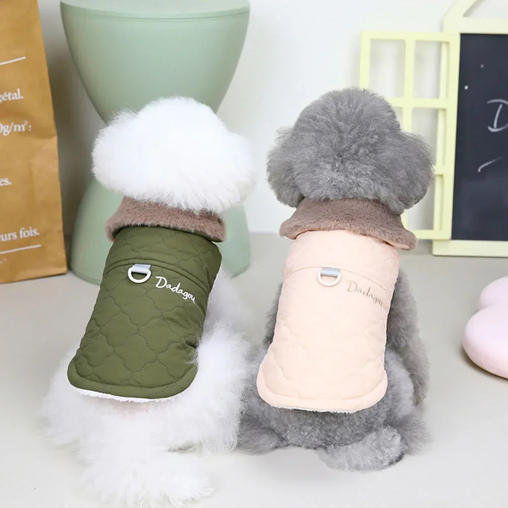 Waterproof Fur Collar Dog Jacket with Warm Fleece Lining