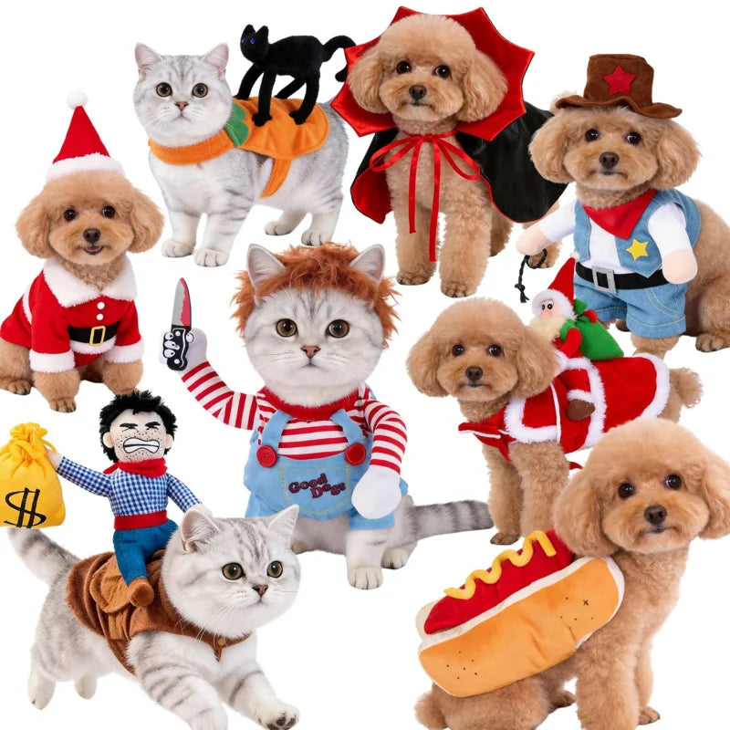Spooktacular Pet Transformation Costume – Festive Fleece Halloween Apparel for Dogs & Cats