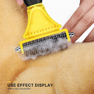 Pets Stainless Steel Grooming Brush Two-Sided Shedding and Dematting