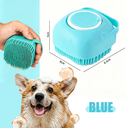 BubbleSpa Silicone Bath Massage Brush – Multifunctional Shampoo-Dispensing Grooming Brush