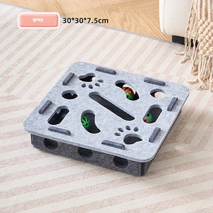 Interactive Felt Maze Box with Bell Balls for Cats