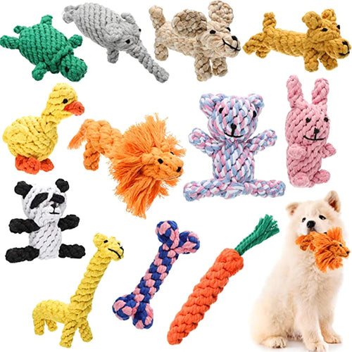 Dog Rope Toy Cartoon Animal Chew Toys for Small Large Dogs Cats