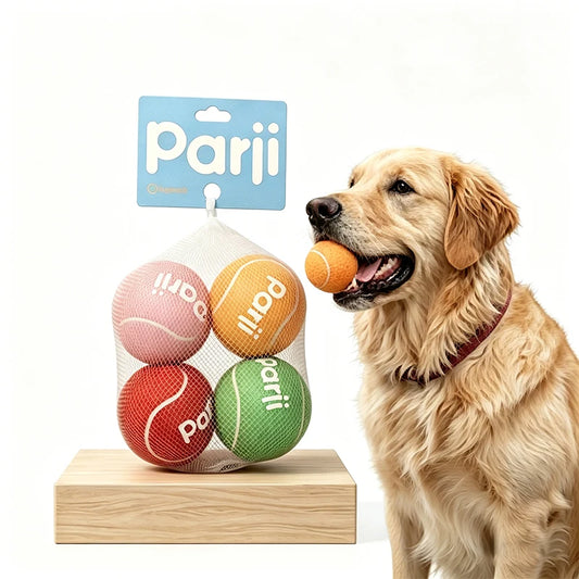 ToughBounce Heavy-Duty Tennis Ball Toys – Durable Rubber Chewing & Teething Balls (4-Pack)