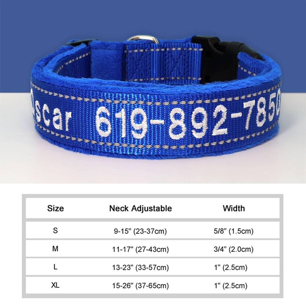 GuardGlow Personalized Embroidered Reflective Dog Collar – Premium Padded Night Safety for All Breeds