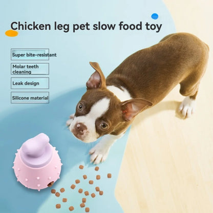 Interactive Slow-Feeder Puzzle Toy – Bite-Resistant Silicone Chicken Leg Dental Toy