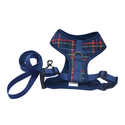 Classic Plaid Pet Harness & Leash Set for Small Dogs