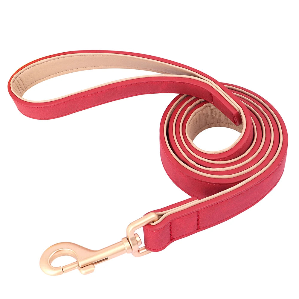 Ultimate Comfort PU Leather Dog Leash - Soft Padded Handle for All Breeds