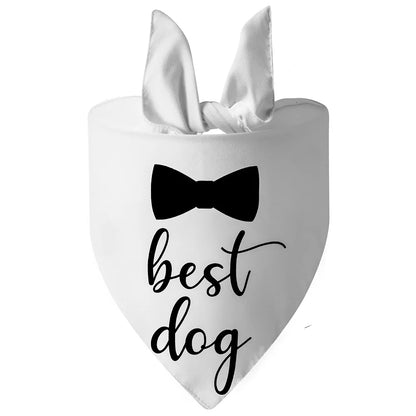 EverAfter Engagement & Wedding Pet Bandana – Charming Announcement Triangle Scarf