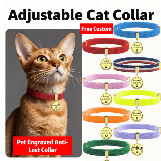AeroTrack Elastic Personalized Cat Collar – Safe, Comfortable, and Stylish