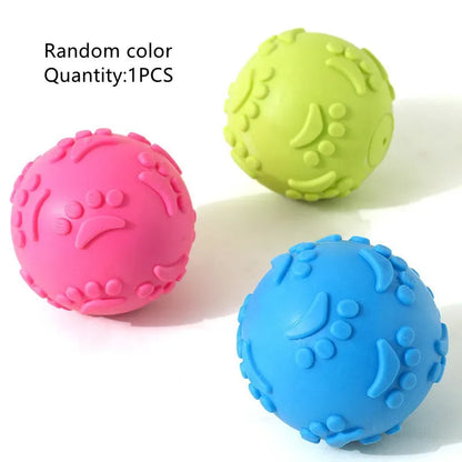 PawPlay Textured Rubber Squeaky Ball – Non-Toxic Interactive Chew Toy for Dogs