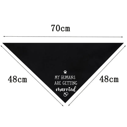 EverAfter Engagement & Wedding Pet Bandana – Charming Announcement Triangle Scarf