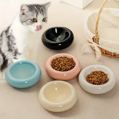 Cat Bowl Ceramic Donut Shape