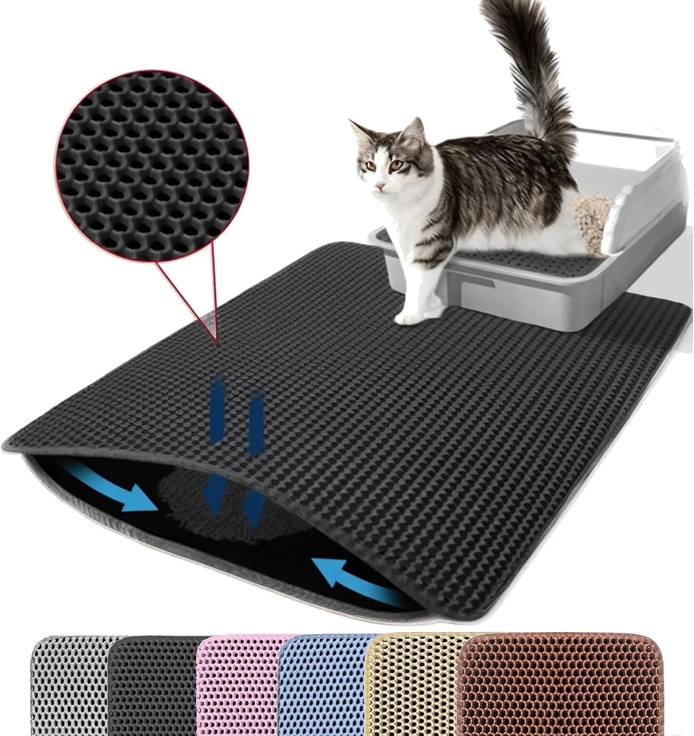 PawGuard Double Layer Cat Litter Mat - Non-Slip, Waterproof Protection