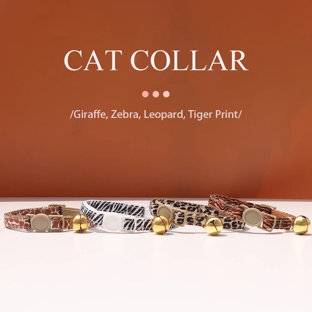 WildSide Animal Print Cat Collar – Breakaway Protection with Bow Tie & Bell