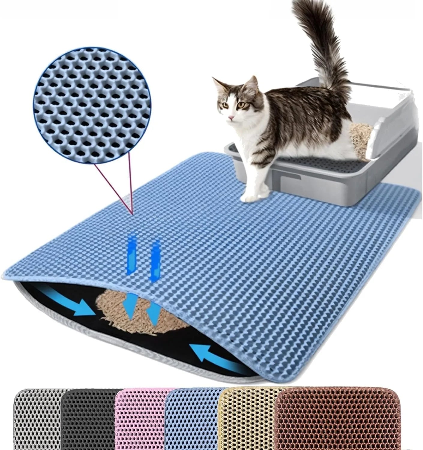 PawGuard Double Layer Cat Litter Mat - Non-Slip, Waterproof Protection