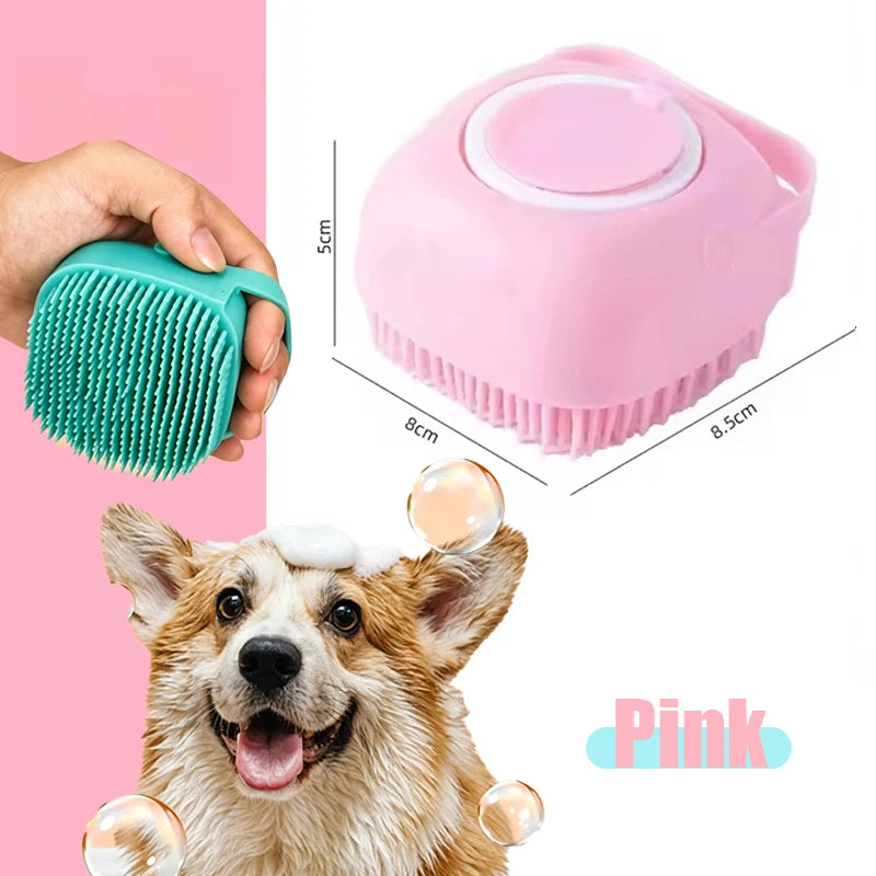 BubbleSpa Silicone Bath Massage Brush – Multifunctional Shampoo-Dispensing Grooming Brush