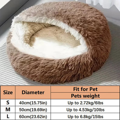Cozy Cuddle Plush Nest – 2-in-1 Shell-Shaped Cat & Puppy Bed for Ultimate Warmth