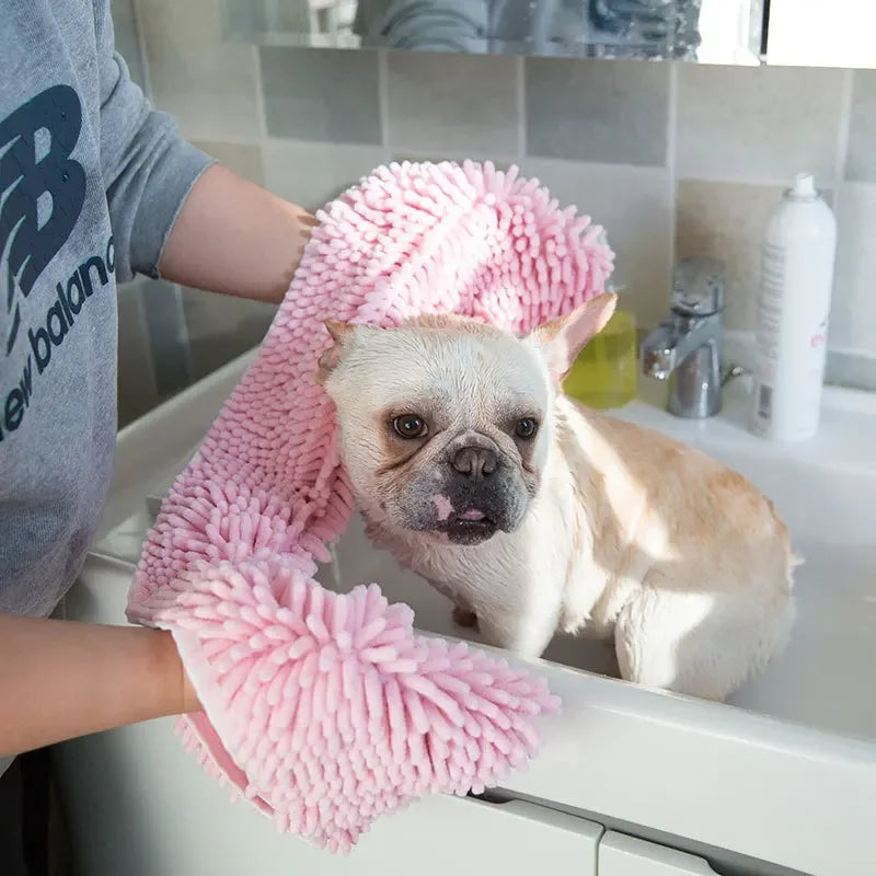PawDry Ultra-Absorbent Chenille Towel Blanket – Quick-Drying Premium Bath Towel for Dogs
