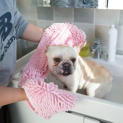 PawDry Ultra-Absorbent Chenille Towel Blanket – Quick-Drying Premium Bath Towel for Dogs