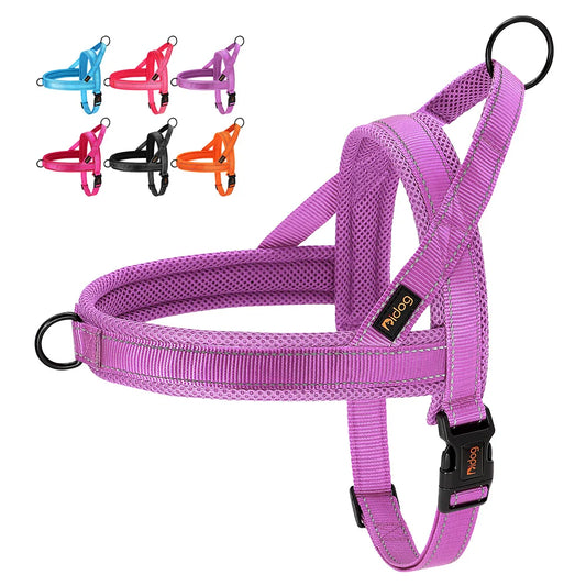 Reflective Mesh Nylon Dog Harness – No-Pull Vest with Quick Control Handle