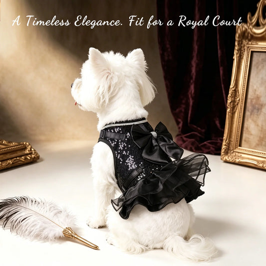 PrincessGlow Glitter Dress Harness & Leash Set – Sparkling Elegance for Special Occasions