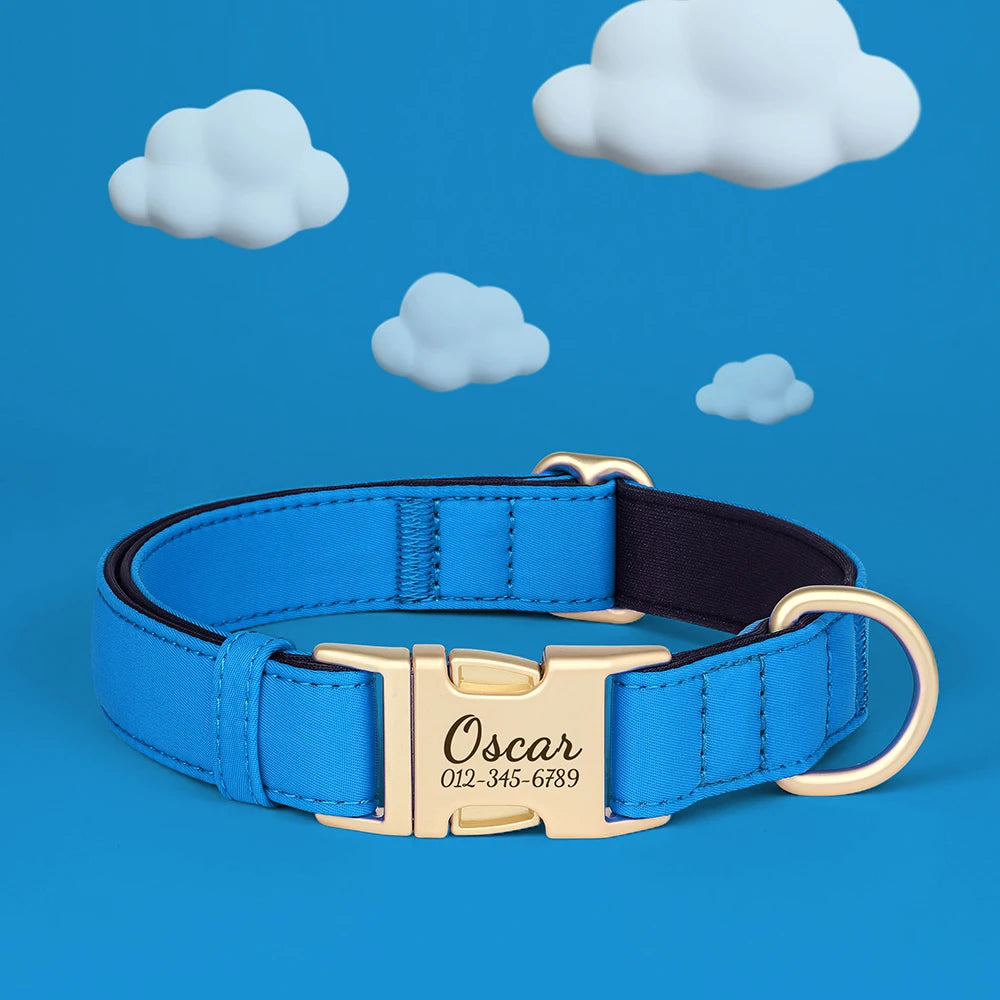 PawSecure Custom Engraved Nylon Dog Collar – Anti-Lost Waterproof Protection for All Breeds