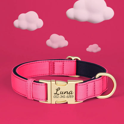 PawSecure Custom Engraved Nylon Dog Collar – Anti-Lost Waterproof Protection for All Breeds