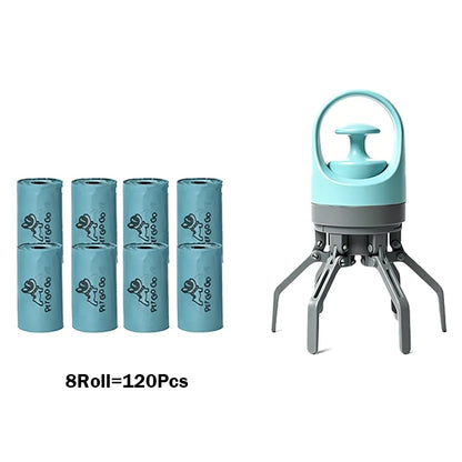 PawScoop Portable Six-Claw Waste Grabber – Handheld Fecal Dispenser with Built-In Garbage Bag