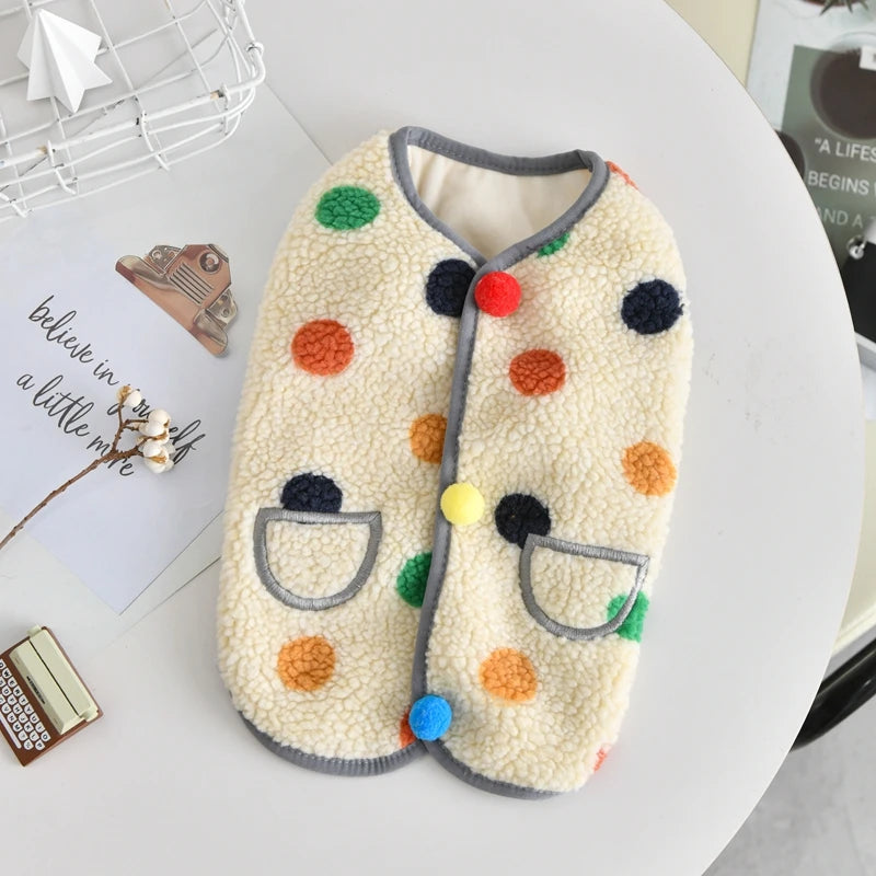 Bear & Berry Cozy Fleece Pet Vest – Soft Autumn Warmth for Small & Medium Breeds