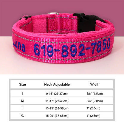 GuardGlow Personalized Embroidered Reflective Dog Collar – Premium Padded Night Safety for All Breeds