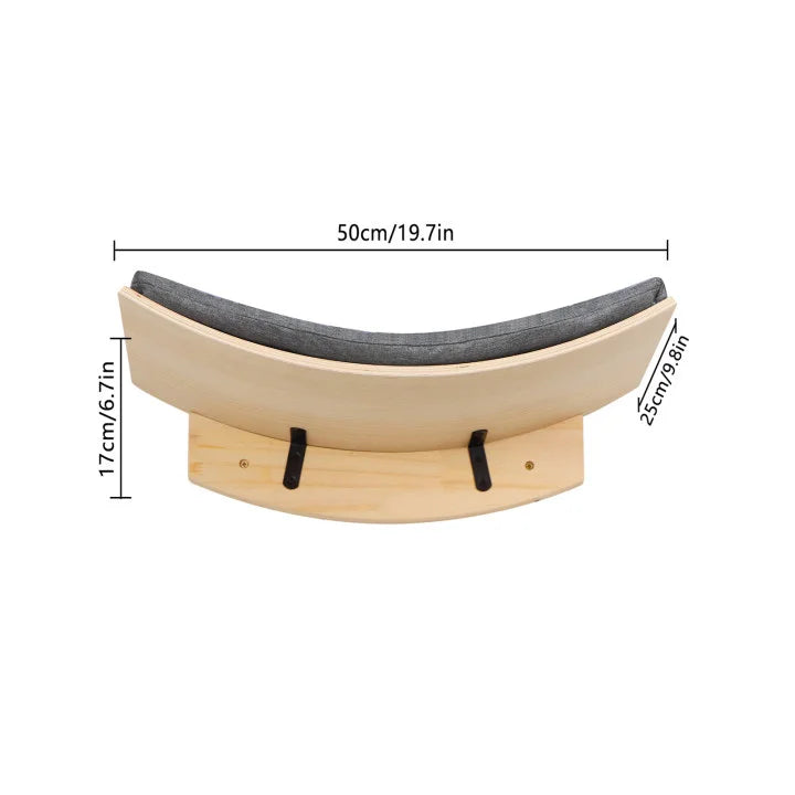 WhiskerWonder Wall-Mounted Cat Playground - Wooden Climbing Shelves & Sisal Scratcher