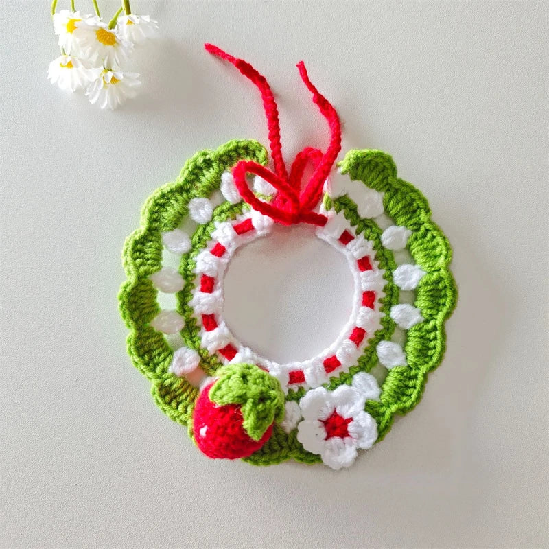 CozyFruit Handmade Knitted Neck Collar – Cute Accessories for Cats and Dogs