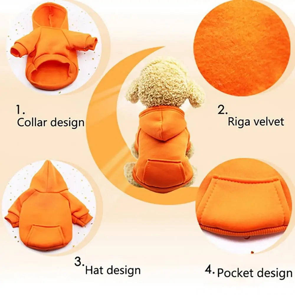 Paws-and-Pocket Cozy Fleece Hoodie – Classic Autumn/Winter Comfort for Dogs and Cats