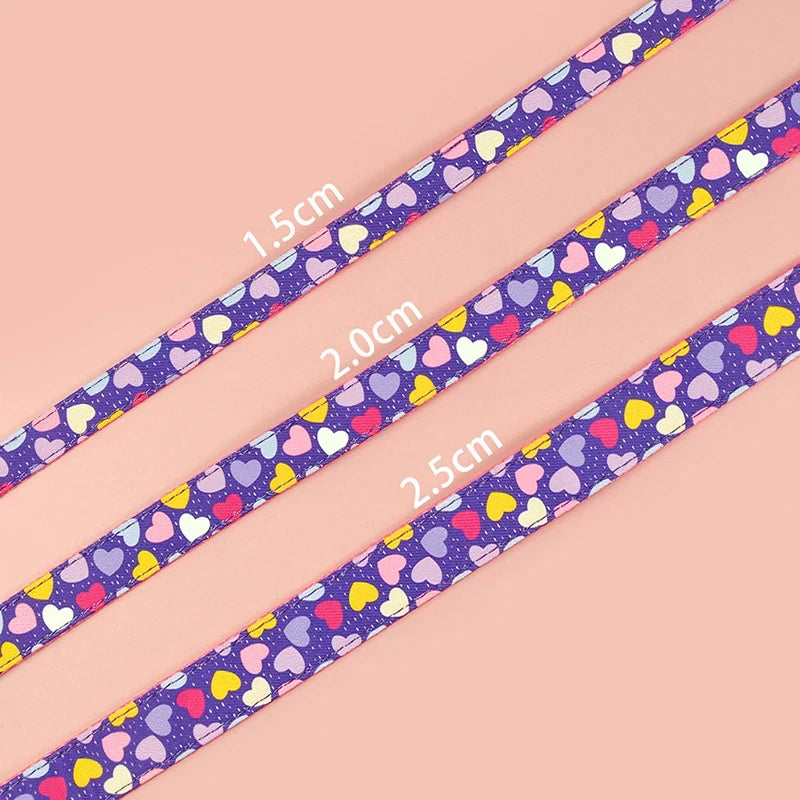 LoveFest Adjustable Pet Collar – Double-Sided Print with Charming Pendant
