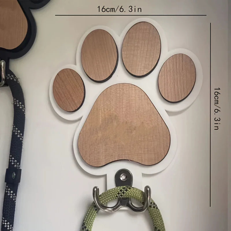 PawCharm Custom Wooden Leash & Collar Holder – Wall Mount Organizer