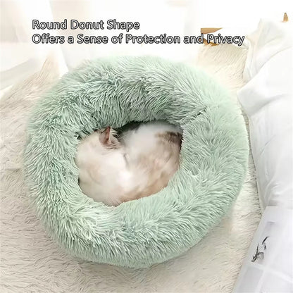 Dreamy Donut Plush Pet Bed - Ultimate Comfort for Cats & Small Dogs - Barking Meows