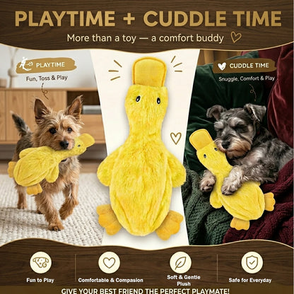 QuackBuddy Squeaky Duck Plush Toy – Interactive Teeth Grinding & Boredom Relief Companion