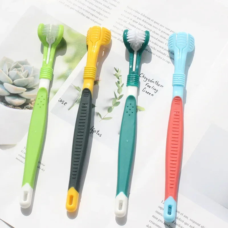 DentaClean 3-Sided Pet Toothbrush – Complete 360° Dental Care for Dogs & Cats
