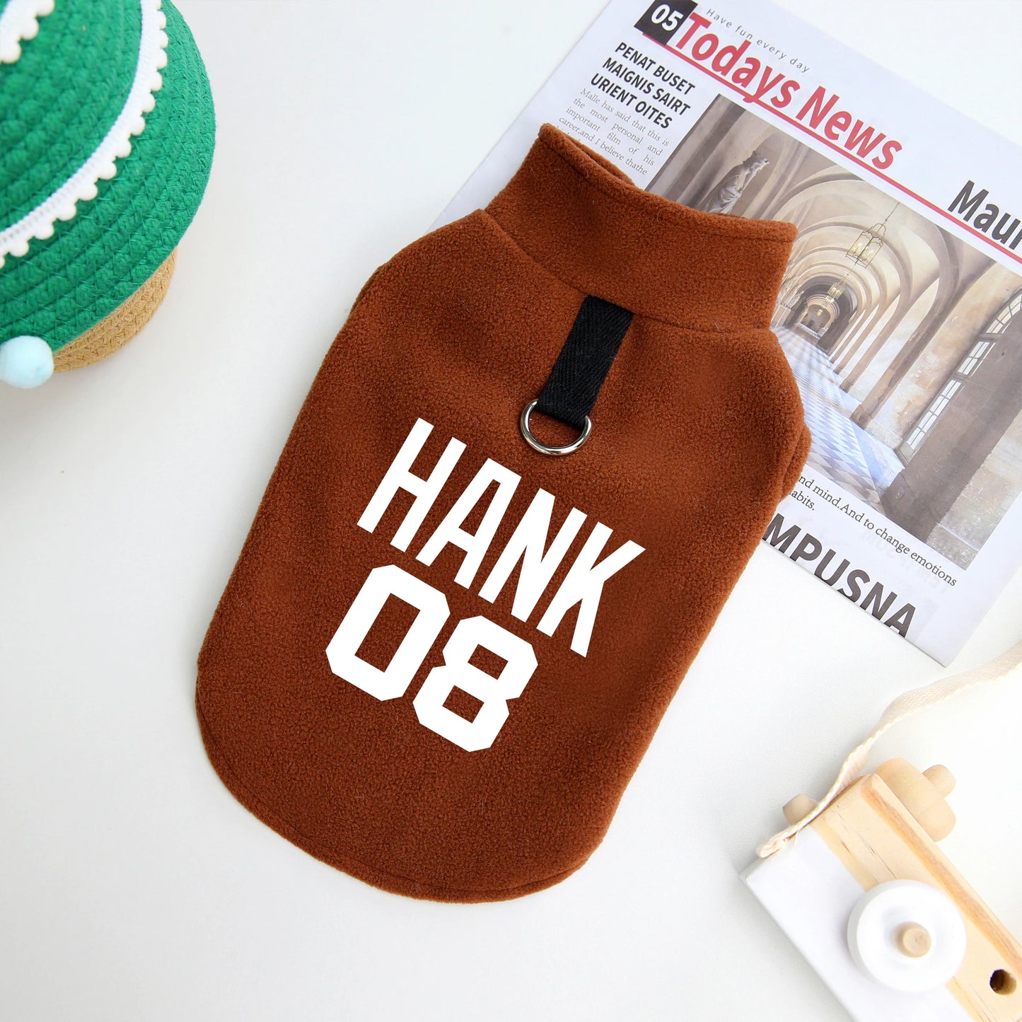 CozyPaws Personalized Fleece Vest - Custom Name & Number for Pets - Barking Meows