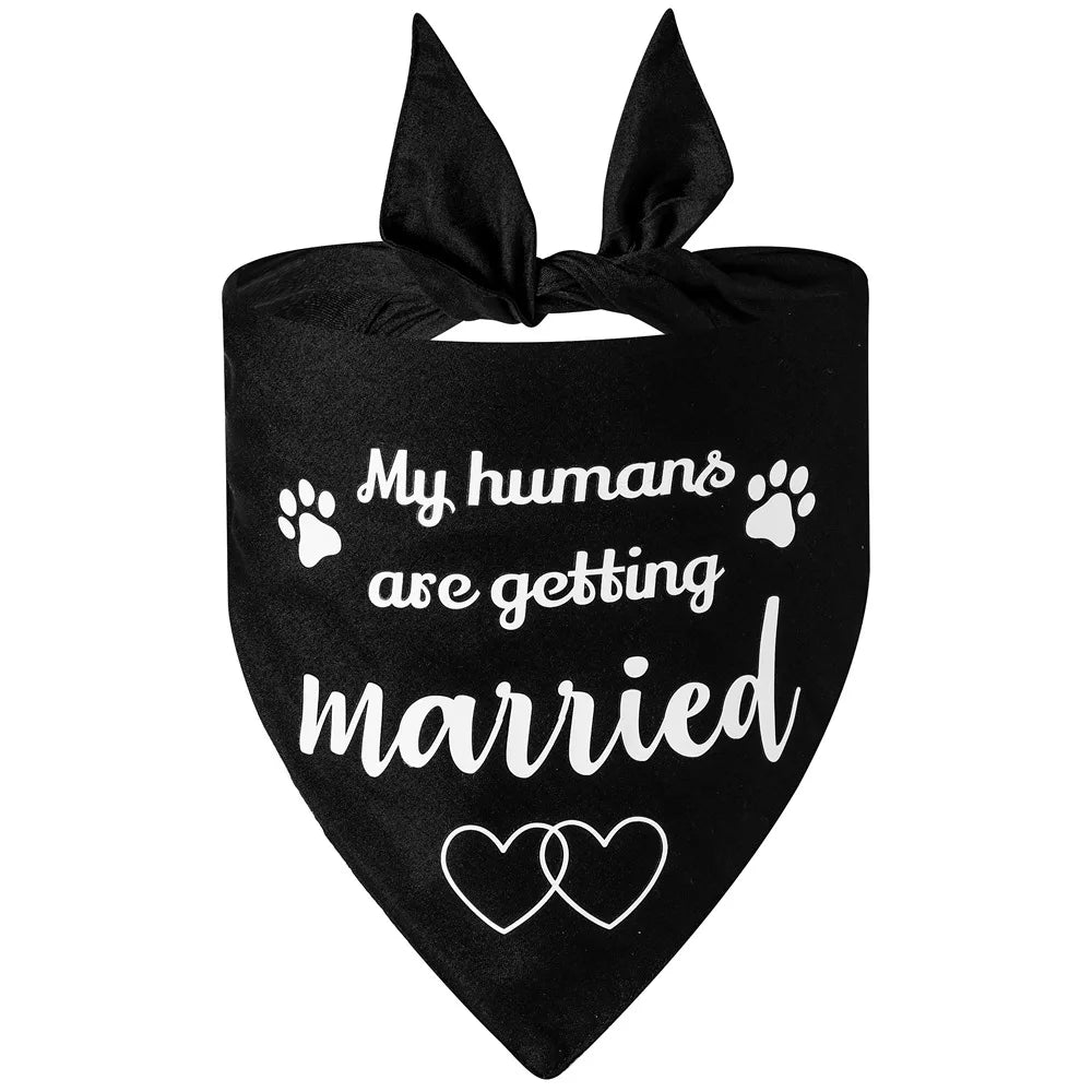 EverAfter Engagement & Wedding Pet Bandana – Charming Announcement Triangle Scarf