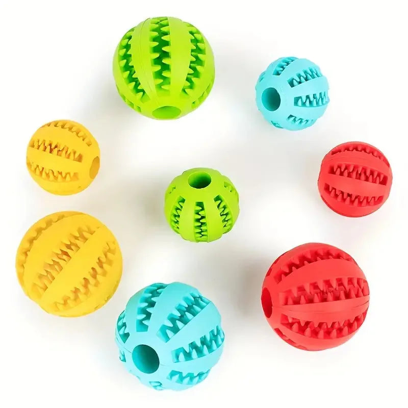 PlaySmart Interactive Rubber Food Ball - Tooth Cleaning & Chew Toy for Dogs