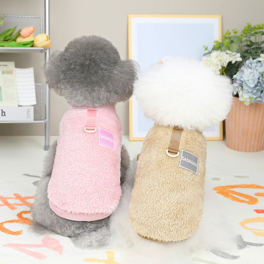 Cozy Coral Fleece Pet Vest – Warm Sweater for Small Breeds